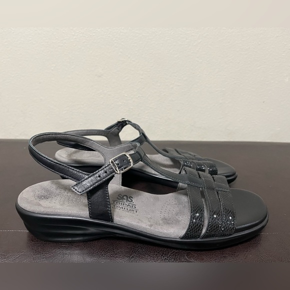 SAS black snake Capri T-Strap Sandal size 10 - Picture 5 of 12